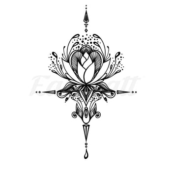 Blooming Lotus - Temporary Tattoo