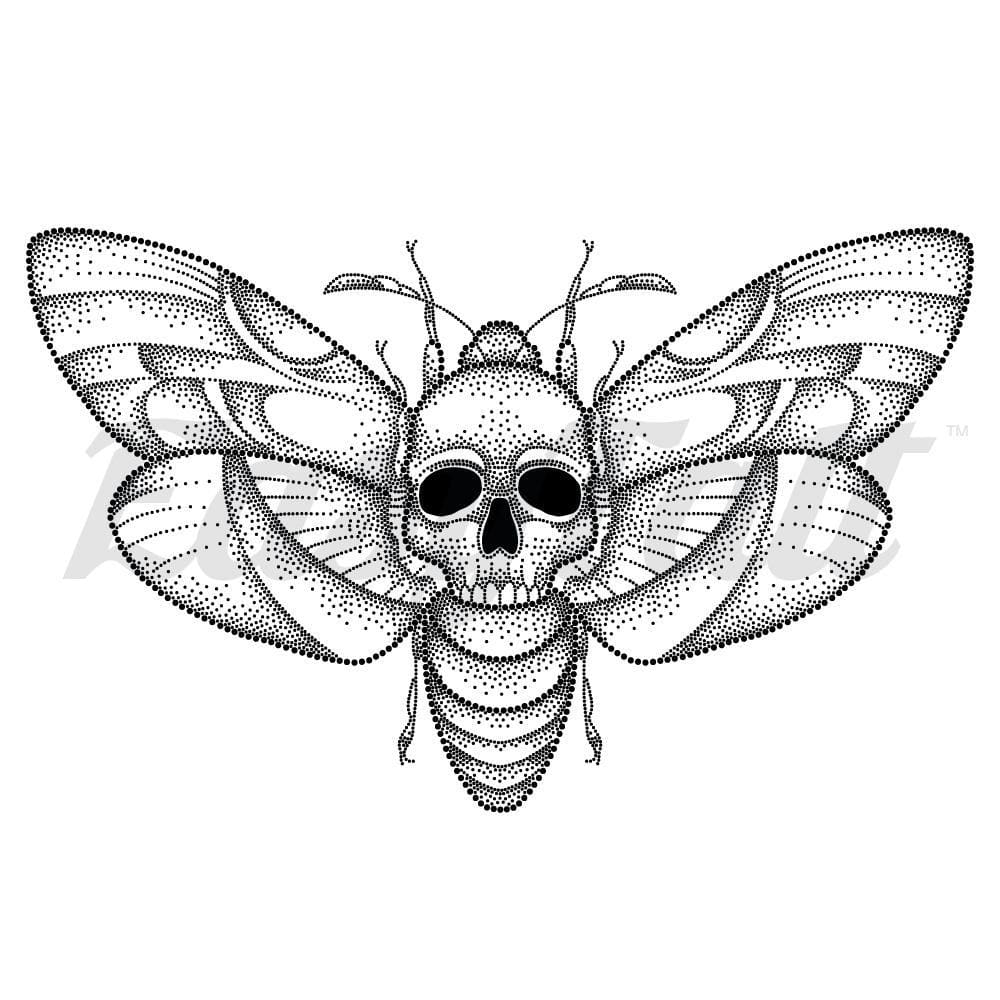 Death Face Moth - Temporary Tattoo