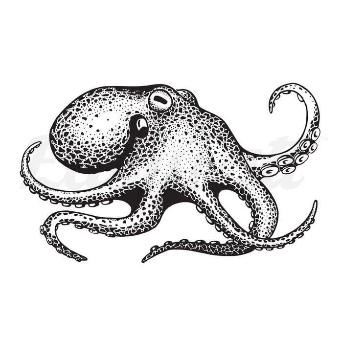 Defensive Octopus - Temporary Tattoo