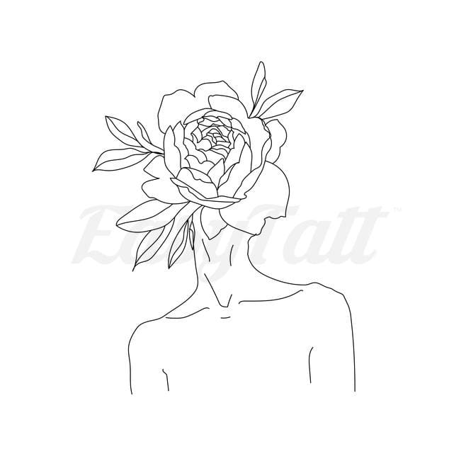 Flower Head - Temporary Tattoo