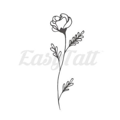 Flower on Stem - Temporary Tattoo