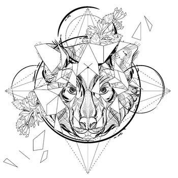 Geometric Beast - Temporary Tattoo