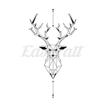 Geometric Deer - By Will Finch - Temporary Tattoo