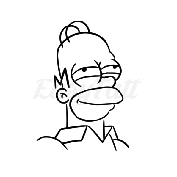 Homer Simpson Outline - Temporary Tattoo