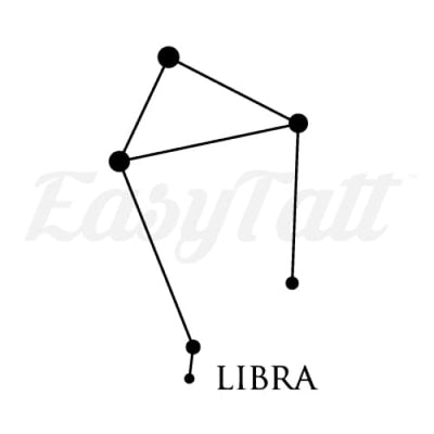 Libra Constellation - Temporary Tattoo