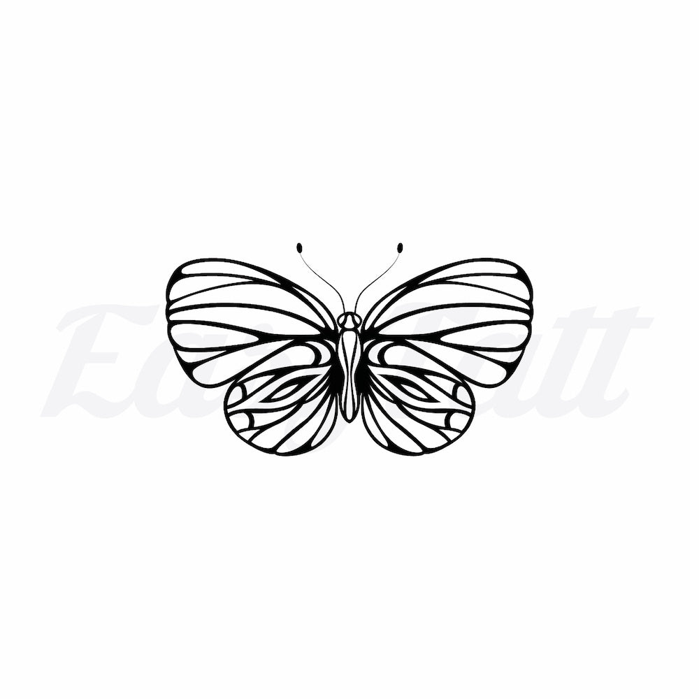 Line Work Butterfly - Temporary Tattoo