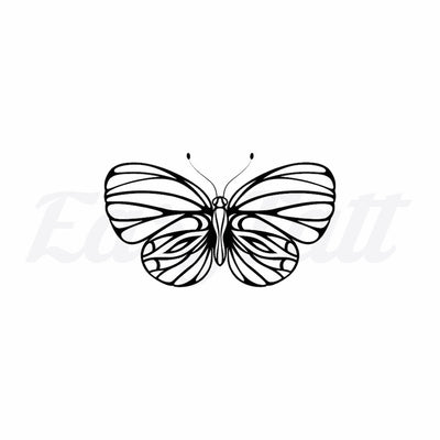 Line Work Butterfly - Temporary Tattoo