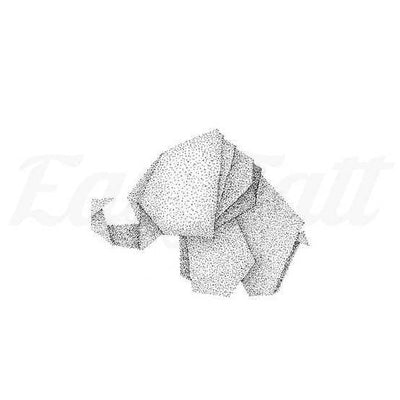 Origami Elephant - Temporary Tattoo