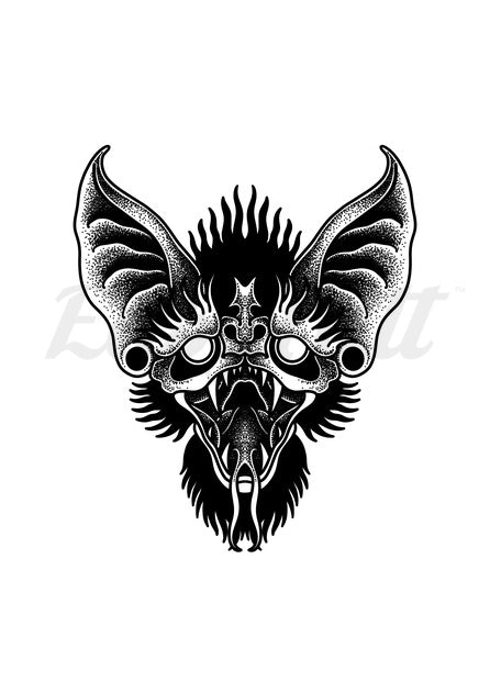 Possessed Bat - Temporary Tattoo