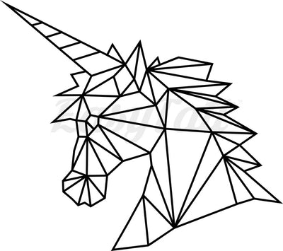 Geometric Unicorn - Temporary Tattoo