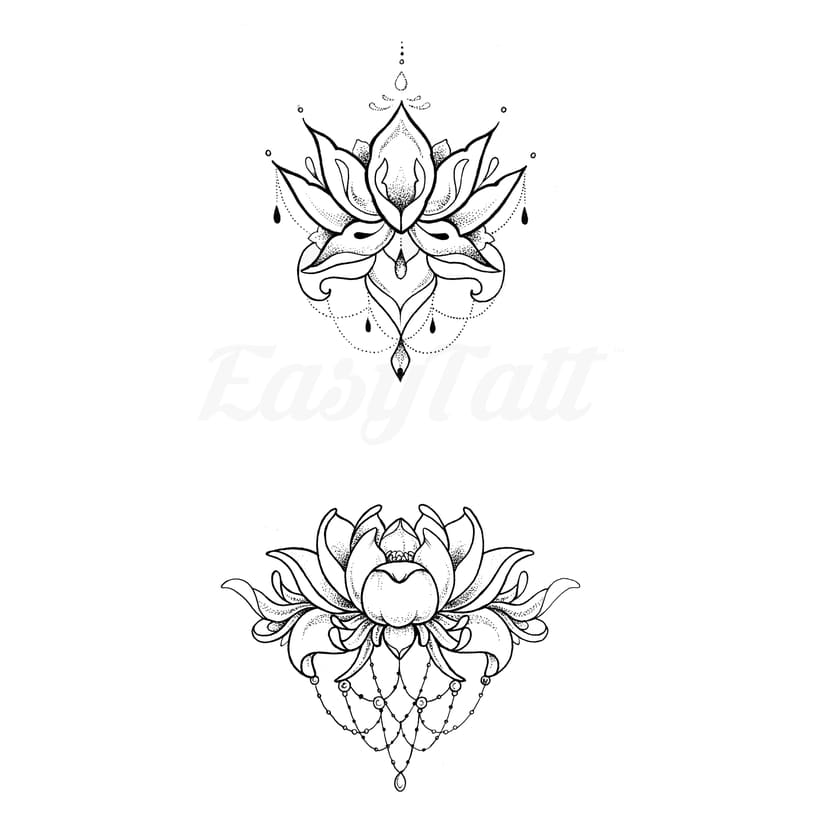 Lotus Flowers - Temporary Tattoo