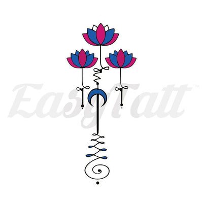 Lotus Unalome - By Jen - Temporary Tattoo