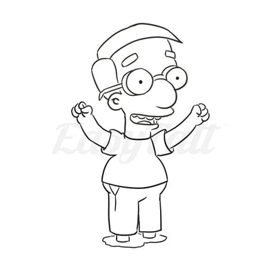 Milhouse Outline - Temporary Tattoo