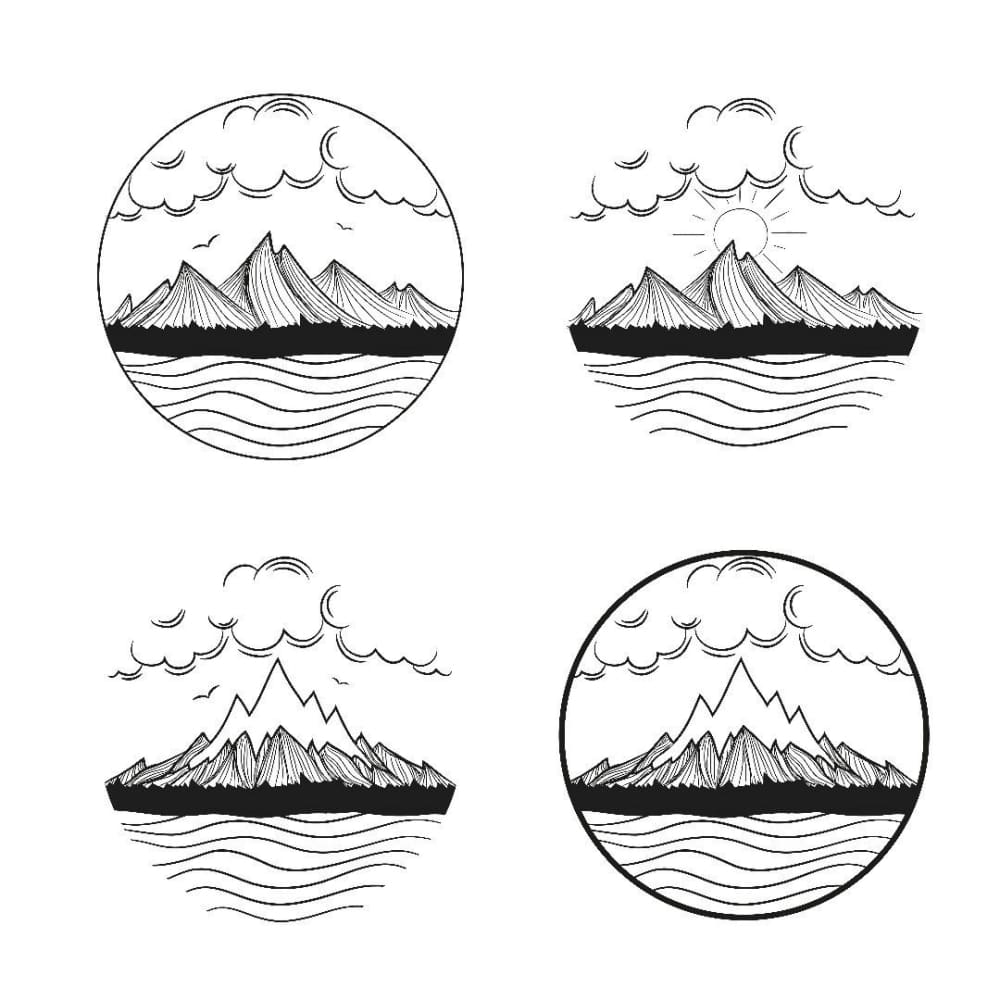 Mountain Set - Temporary Tattoo