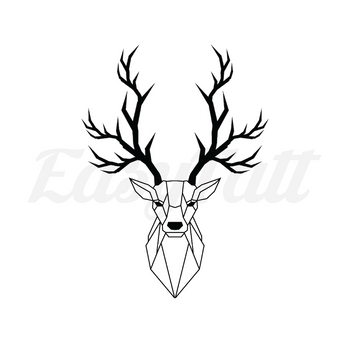 Noir Geometric Deer - Temporary Tattoo