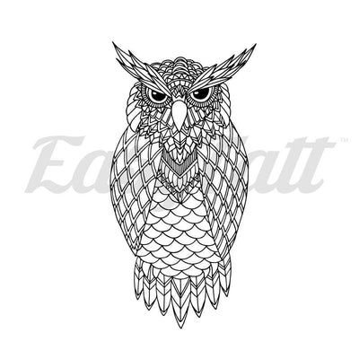 Owl - Temporary Tattoo