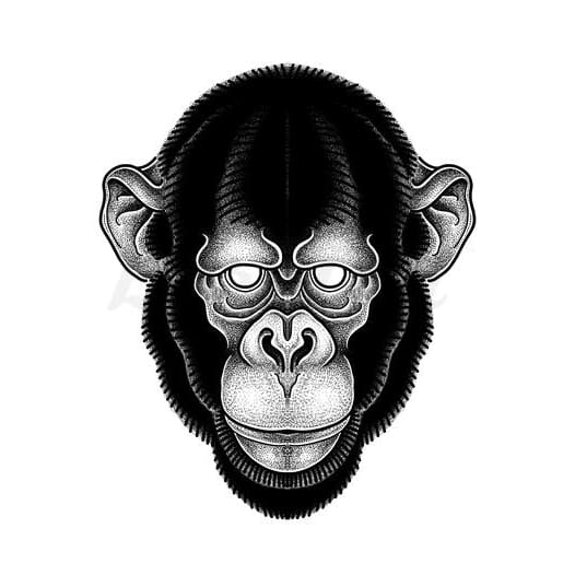 Possessed Chimp - Temporary Tattoo