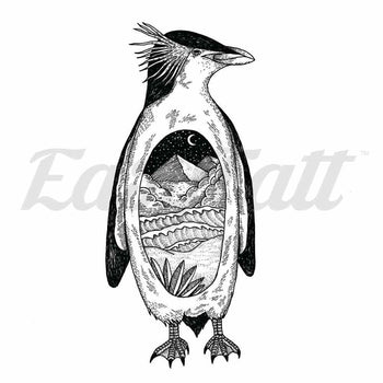 Rockhopper Penguin - By Kiryadi - Temporary Tattoo