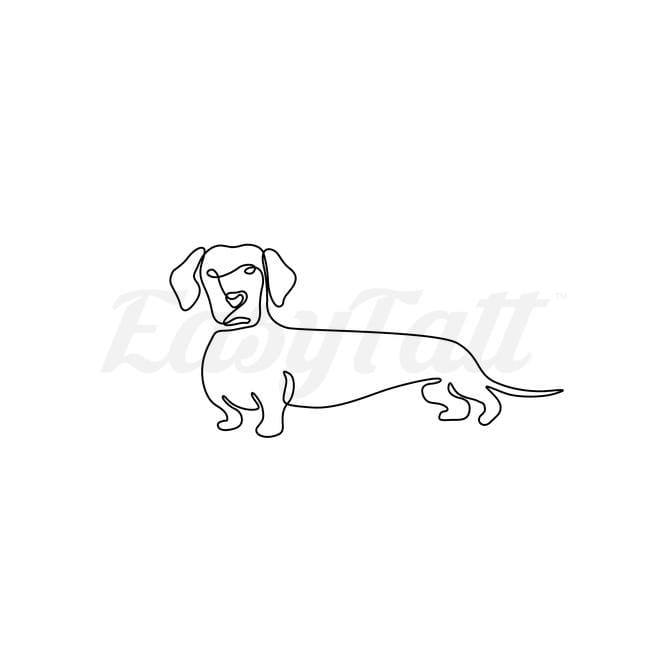 Sausage Dog - Temporary Tattoo