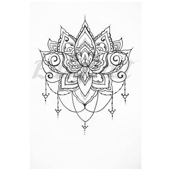 Simple Lotus Flower - Temporary Tattoo