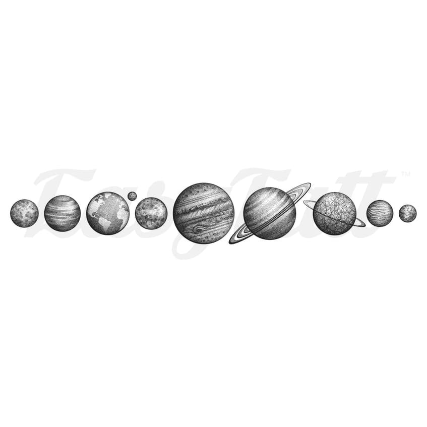 Solar System - Temporary Tattoo