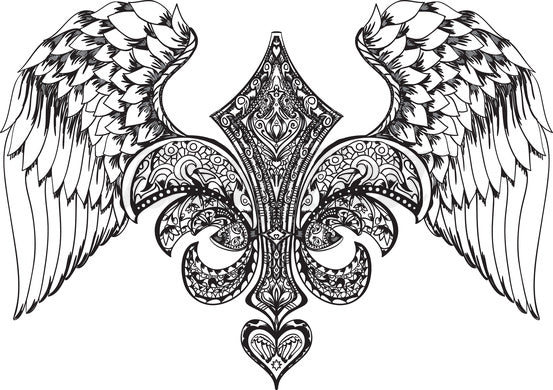 Winged Crest - Temporary Tattoo