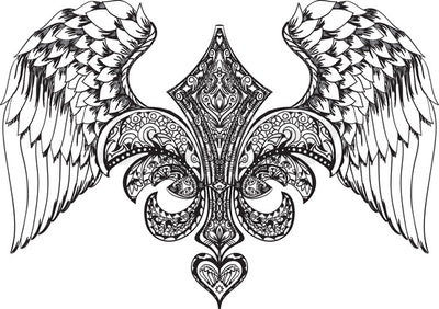 Winged Crest - Temporary Tattoo