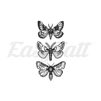 Three Moths - Temporary Tattoo