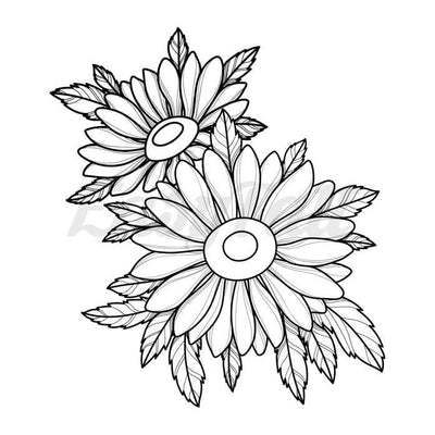 Two Daisies - Temporary Tattoo