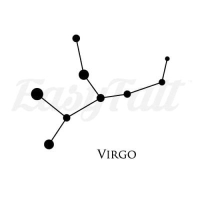 Virgo Constellation - Temporary Tattoo