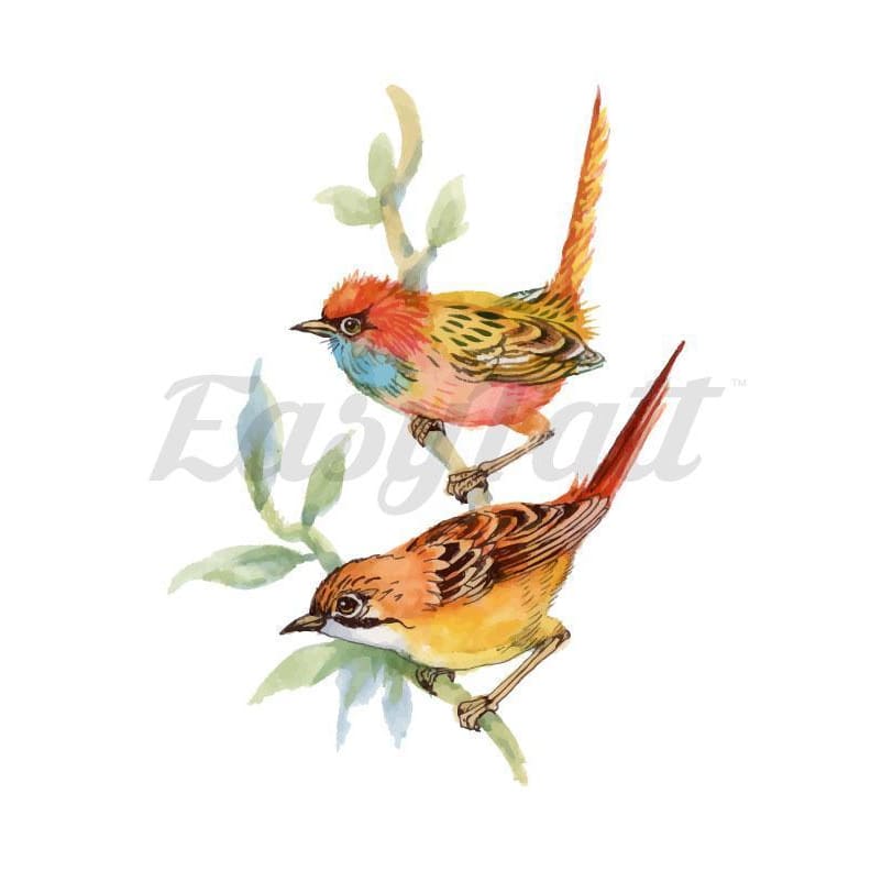 Watercolour Birds - Temporary Tattoo