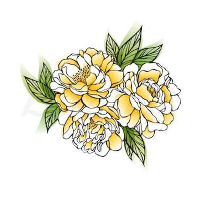 Yellow Peonies - Temporary Tattoo