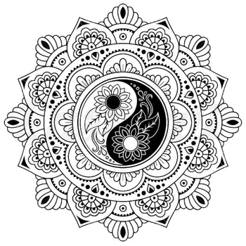 Yin Yang Mandala - Temporary Tattoo